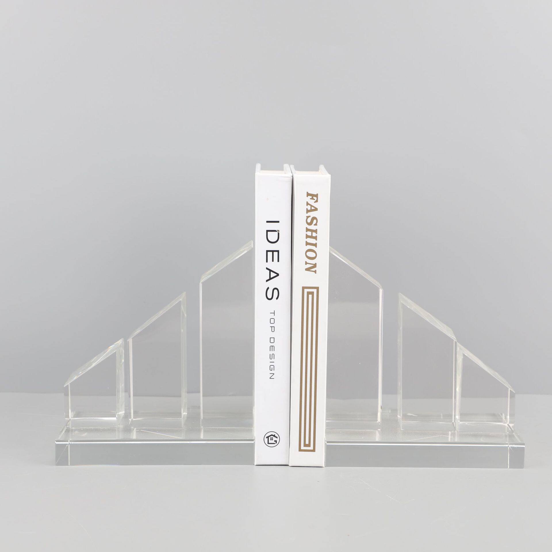 北欧创意水晶书档摆设样板房电视柜书柜客厅玄关桌面饰品书靠摆件