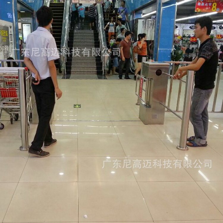 中山超市自动门超市入口摆闸不锈钢半高单向旋转门手动十字闸