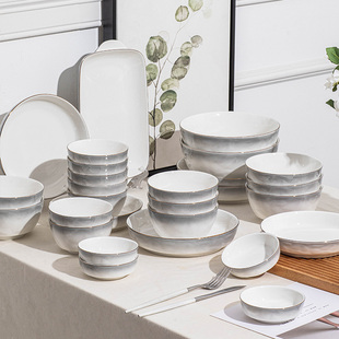 碗碟套装 轻奢碗2023新款 家用碗盘碗筷乔迁新居陶瓷碗餐具碗具瓷器