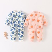 内搭 婴儿保暖衣居家夹棉睡衣冬季 宝宝棉服套装 春秋男女童棉衣棉裤