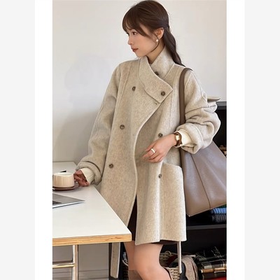 温柔呢子大衣女秋冬2024年新款毛呢外套高级感小个子短款韩系气质