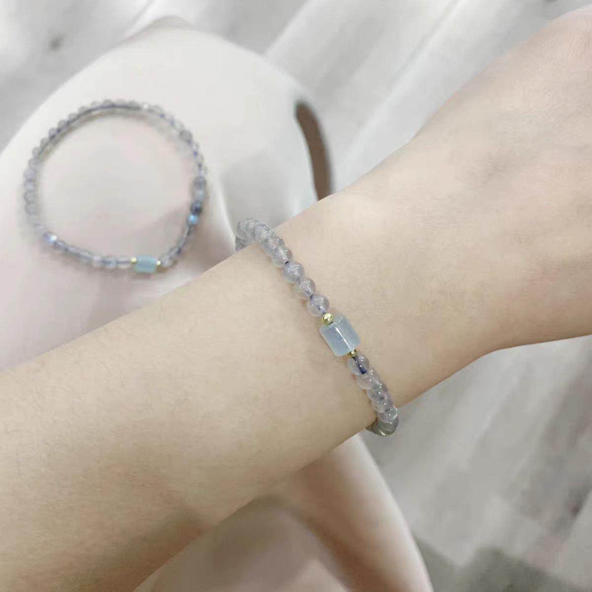 5mm天然灰月光小颗粒单圈女款玉石桶珠手链DIY饰品,饰品/流行首饰/时尚饰品新,手链,淘宝优惠券,粉丝福利购,淘宝优惠卷