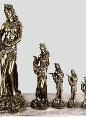 希腊财富女神装饰塑像开业礼品招财雕像办公室桌面幸运工艺品摆件