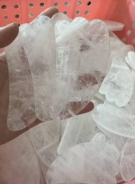 玉石刮痧板面部美容白水晶刮痧板按摩器全身通用经络牛角刮痧板