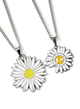 跨境雏菊钛钢项链小太阳缺口菊花男女同款嘻哈毛衣太阳花项链