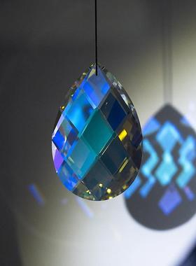 玻璃装饰太阳阳光捕手挂件水晶光影镀彩棱镜彩虹制造器网格水滴