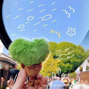 福州三坊七巷爱心树毛绒钥匙扣吱吱叫玩偶卡通公仔娃娃书包挂件