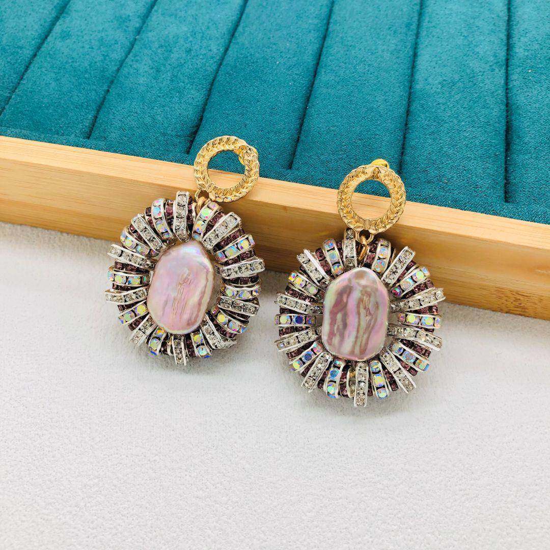 紫色巴洛克珍珠项链戒指耳环套装时尚闪钻轻奢款女士饰品厂家,饰品/流行首饰/时尚饰品新,组合套装,淘宝优惠券,粉丝福利购,淘宝优惠卷