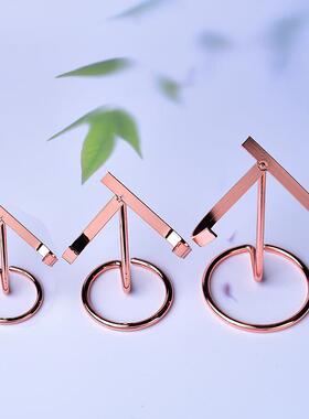 水晶原石矿石奇石玉石矿标支架底座水晶簇化石紫晶爱心展示架金属