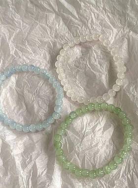 冰透水木年华手链手串女学生闺蜜情侣简约百搭复古文艺手饰