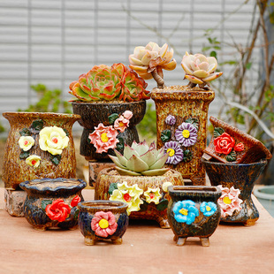 群生盆 大小口径花盆 多肉植物花盆 粗颗粒多肉花盆 大爆裂