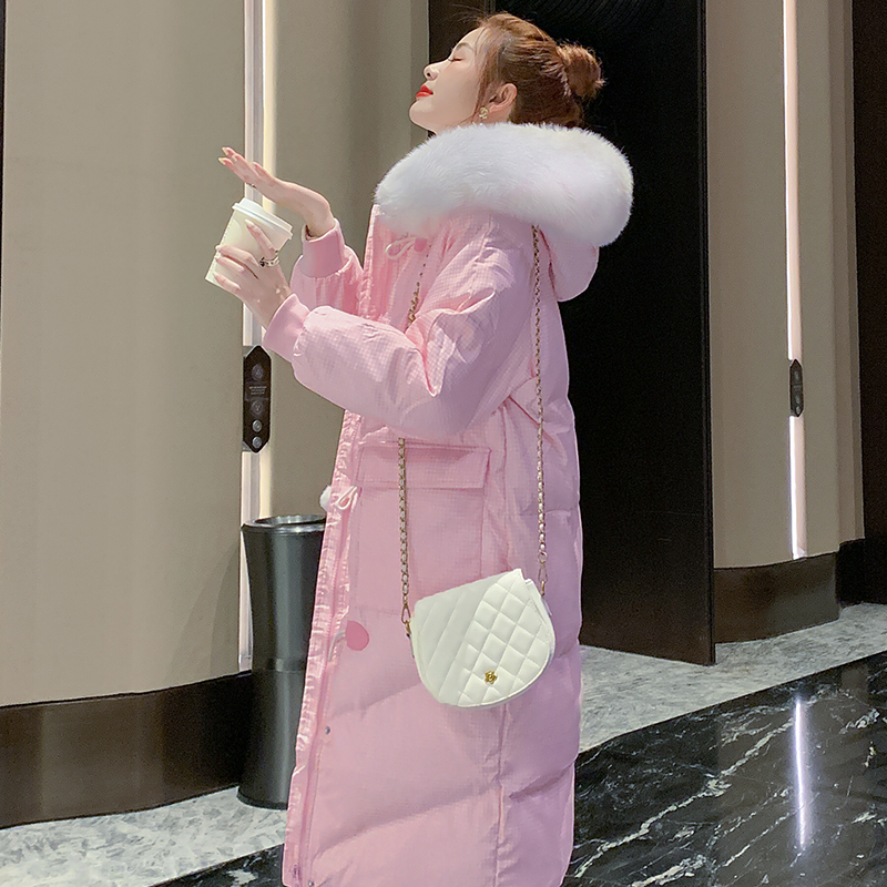 甜美风ins羽绒棉服女中长款2025冬季新款韩版宽松棉袄加厚外套潮