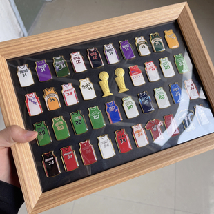 雷阿伦超音速雄鹿凯尔特人热火球衣徽章设计装裱实木相框球迷礼物