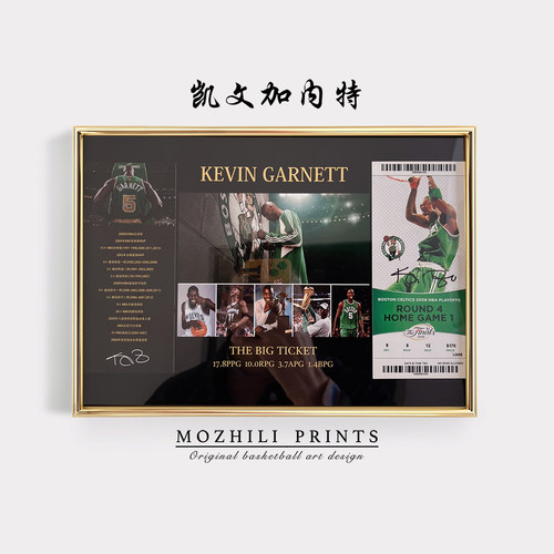 加内特生涯荣誉照片铝合金相框