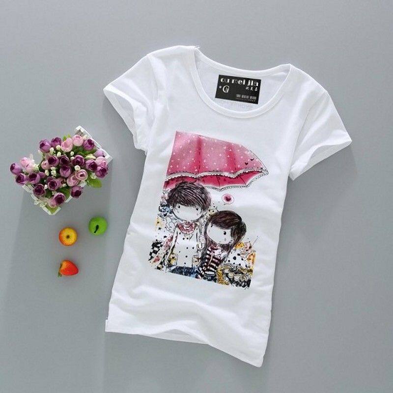 。印花全棉休身土半袖短袖丅t恤皿打底休闲女衫体血夏天上衣服小|ruв категории Женская одежда, футболка - от Buy2taobao.com для оказания профессиональной услуги покупки агента Taobao