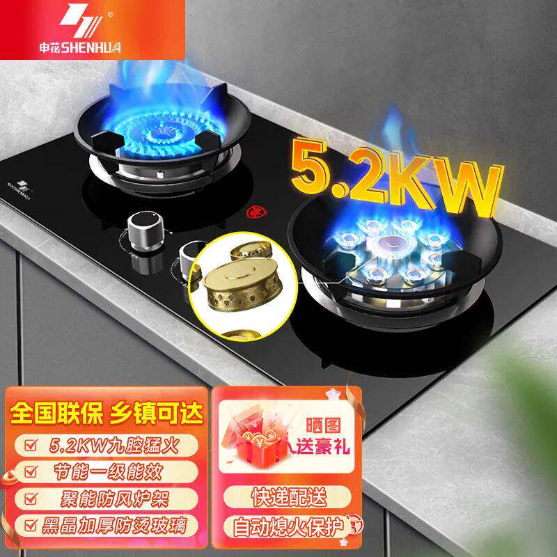 申花一级能效燃气灶双灶