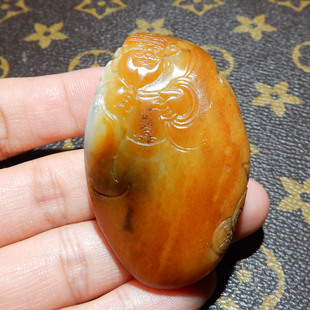 新疆和田玉黄沁籽料吊坠 天然玉石挂件男女款 带证书