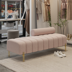 北欧服装 凳 店羊羔绒沙发凳客厅家用边凳卧室床尾凳阳台衣帽间换鞋