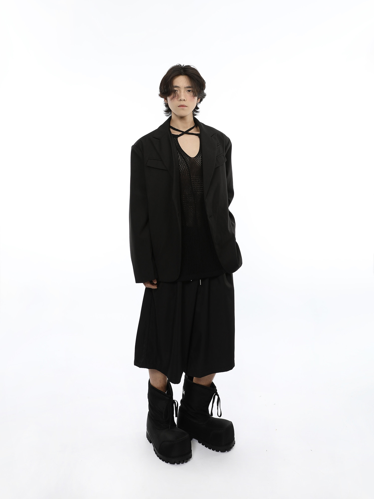 FUTUREBOY|남성과 여성을 위한 아메리칸 캐주얼 하이엔드 싱글 버튼 정장 재킷 루즈한 정장 바지 투피스 슈트