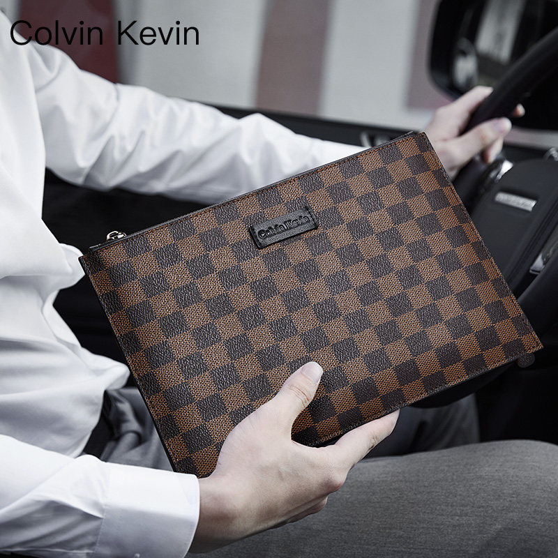 CK手包男文件包男士正品拉链信封包夹包潮牌手拿包商务手抓包男包