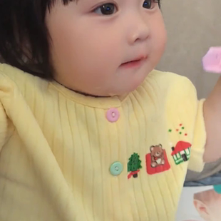 婴儿儿童针织开衫外穿薄款纽扣宝宝衣服开春宝宝条纹长袖儿童婴儿