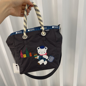 单肩包购物袋手提大容量托特包包女2024日系潮单肩包布艺1114黑底