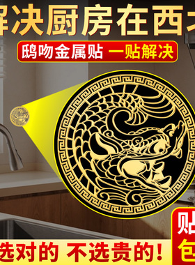 鸱吻摆件厨房解决西北角金属贴避火门对门财避火龙瓶铜龙鱼九子