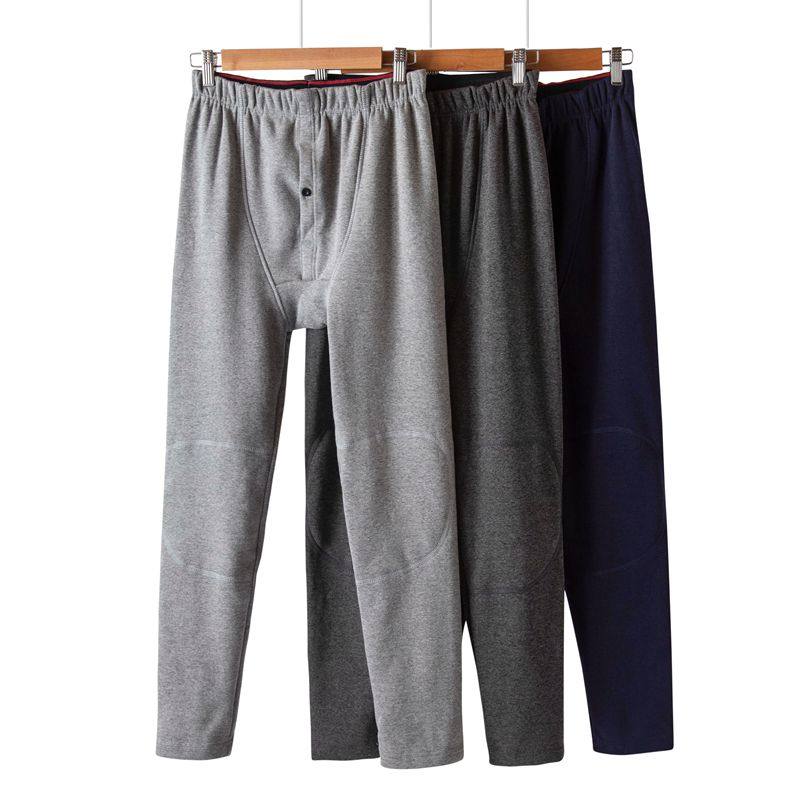 秋裤男士纯棉加厚打底保暖裤宽松薄款全棉毛裤2025新款线裤衬内裤