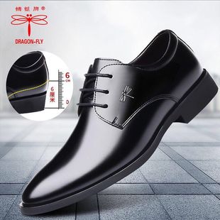 韩版 商务正装 皮鞋 正品 内增高休闲黑色软底 男士 牛皮鞋 新款 真皮皮鞋