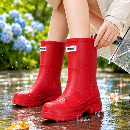 佰妮珂户外休闲鞋2026雨靴女防水百搭厚底时尚雨鞋显高防滑耐磨鞋
