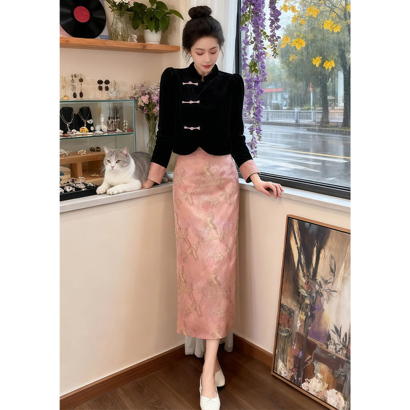 早秋冬新中式国风时尚两件套装女