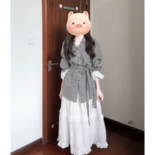女 半身裙两件套装 巨好看 早秋韩系穿搭一整套气质小香风减龄衬衫