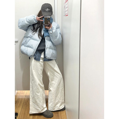 韩版宽松小香风保暖羽绒棉服女冬