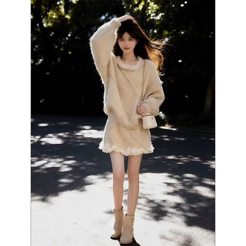 秋冬2025新款气质女神范套装裙女