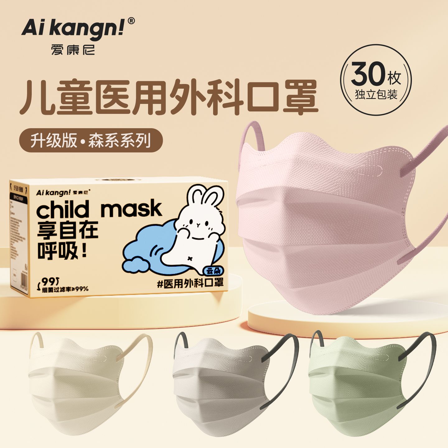 【医用外科口罩】学生儿童口罩