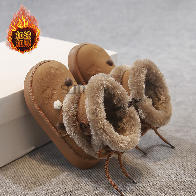 女童鞋2025新款加绒加厚保暖