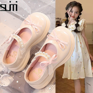 女童公主鞋儿童小皮鞋2026年新款春夏珍珠乐福鞋玛丽珍单鞋配裙子