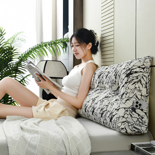 灯芯绒床头三角靠垫床上靠枕靠背护腰垫背客厅飘窗榻榻米防撞软包 - 封面