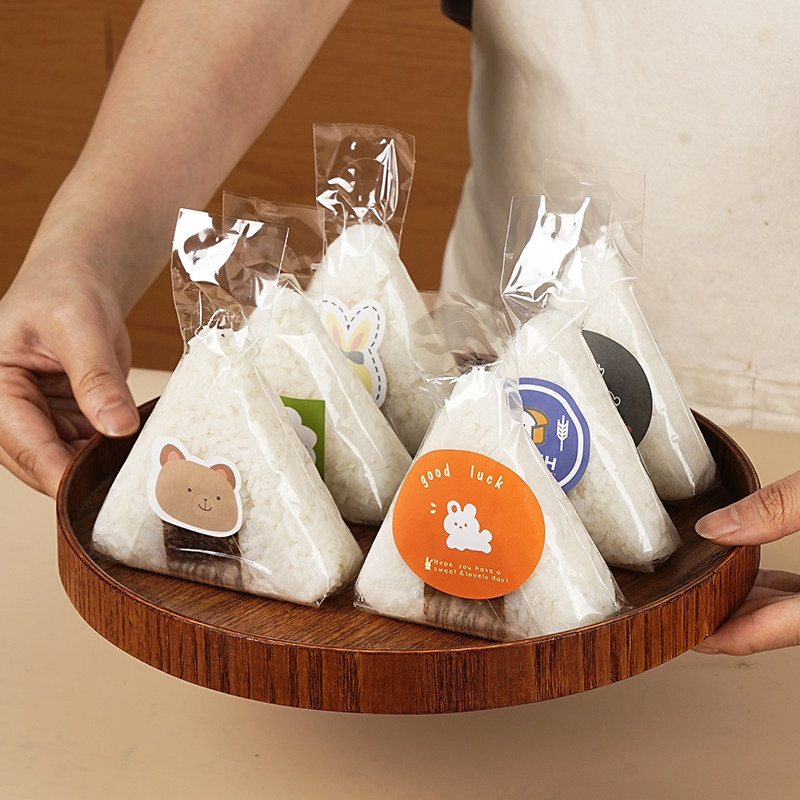 三角形饭团专用包装袋子防雾透明外卖打包DIY寿司可微波炉包装纸