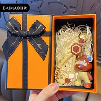 Неоновая коричневая оранжевая подарочная коробка