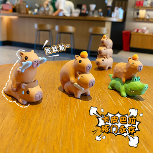 办公室桌面摆件家居装 原创卡皮巴拉发发发2025年新款 饰品潮玩手办