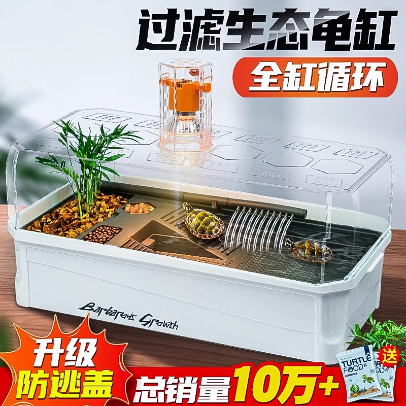 养龟生态饲养箱循环过滤送真绿植