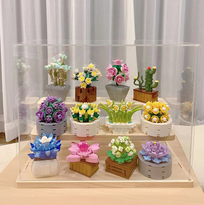 翔竣多肉植物盆栽花卉室内可爱摆件积木拼装玩具女孩送女生礼物,玩具/童车/益智/积木/模型,普通塑料积木,淘宝优惠券,粉丝福利购,淘宝优惠卷