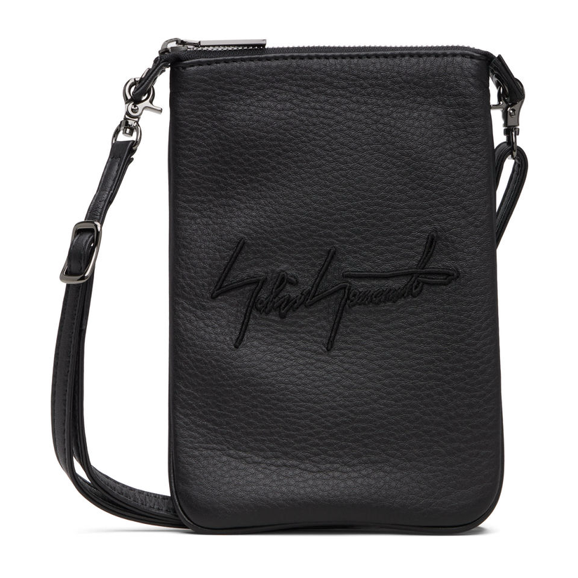 Yohji Yamamoto 山本耀司 黑色 Signature Sacoche 斜挎包女送