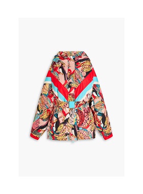 FARM Rio Belted printed ripstop hooded jacket 滑雪服女