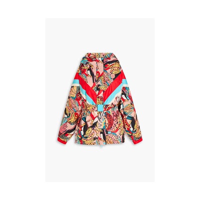 FARM Rio Belted printed ripstop hooded jacket 滑雪服女