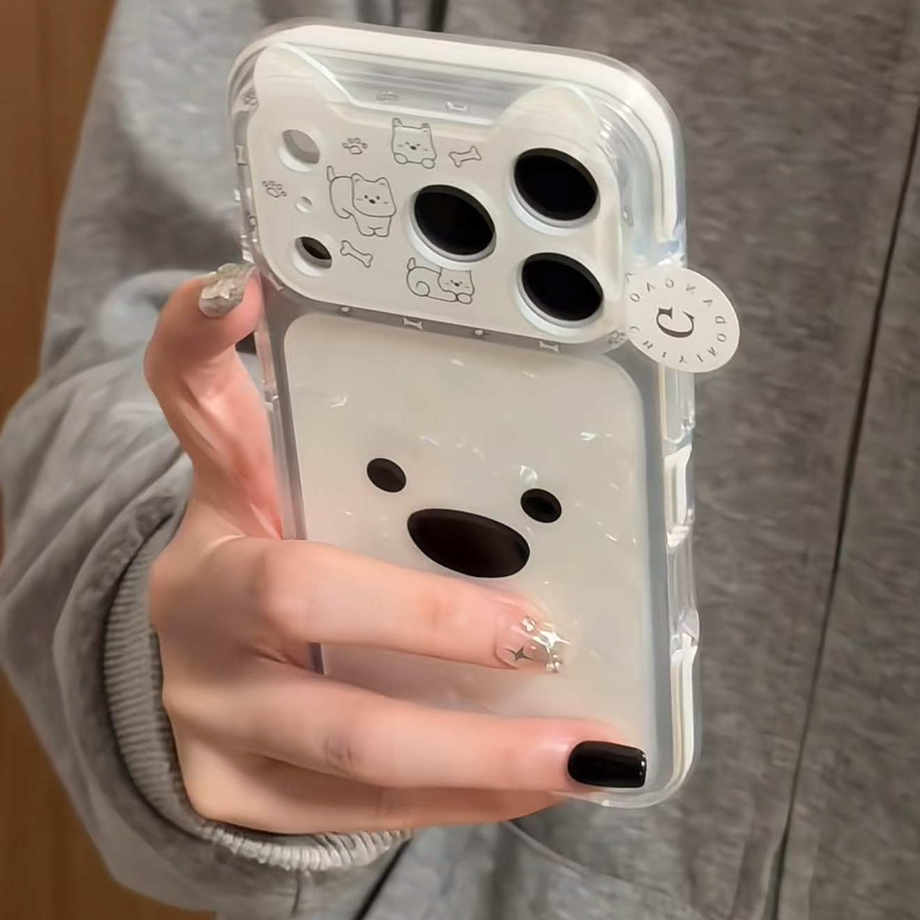 美牧ins可爱贝壳纹立体耳朵西高地适用苹果18promax手机壳iphone17pro新款15女16pro卡通15pro全包防摔手机套图片