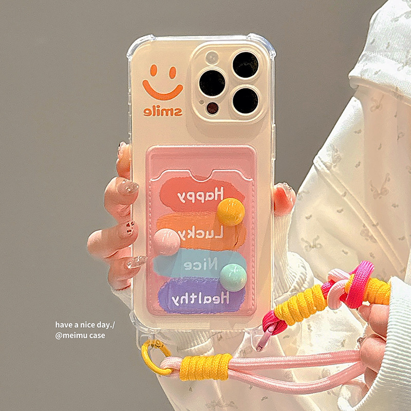 小众ins油画笑脸适用苹果手机壳