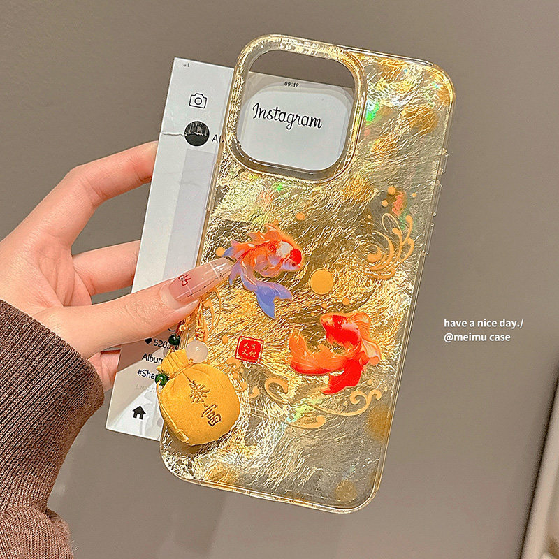 新中式好运锦鲤适用苹果手机壳