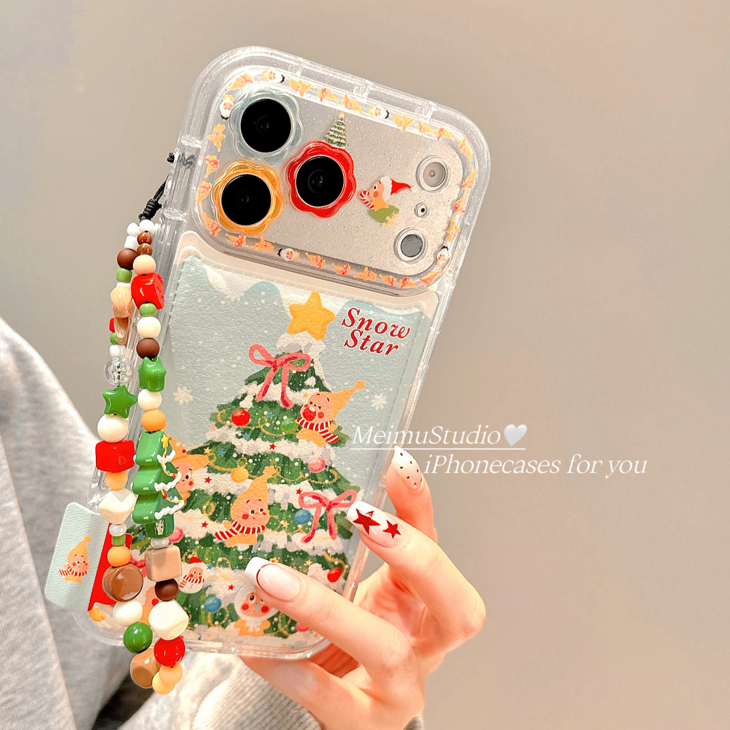 韩风星星人圣诞树适用苹果手机壳